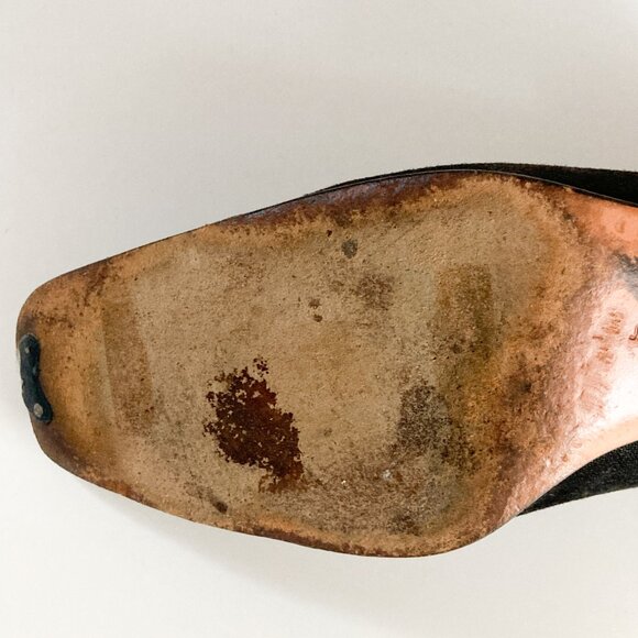 Ferragamo Black Suede 'Cinzia' Block Heel Shoes, Women S 7 - Picture 10 of 10